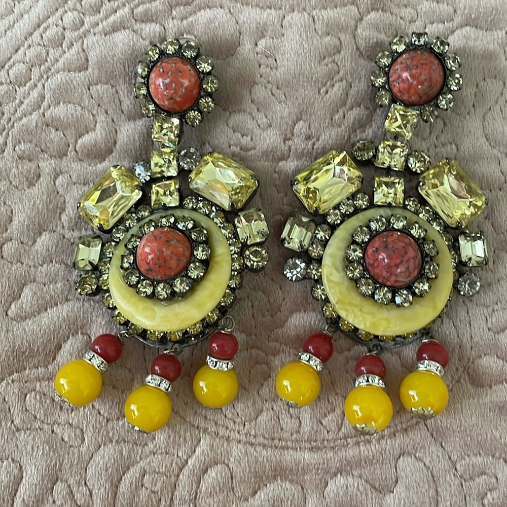 Lawrence VRBA big SIGN vintage earrings! One of a kind